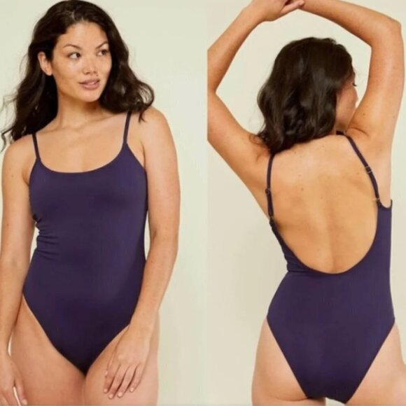 Andie Swimwear Laguna One Piece Swimsuit Navy XXL Long Torso - Picture 1 of 10